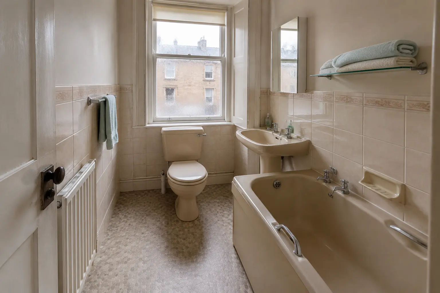 Tired bathroom before renovation work begins