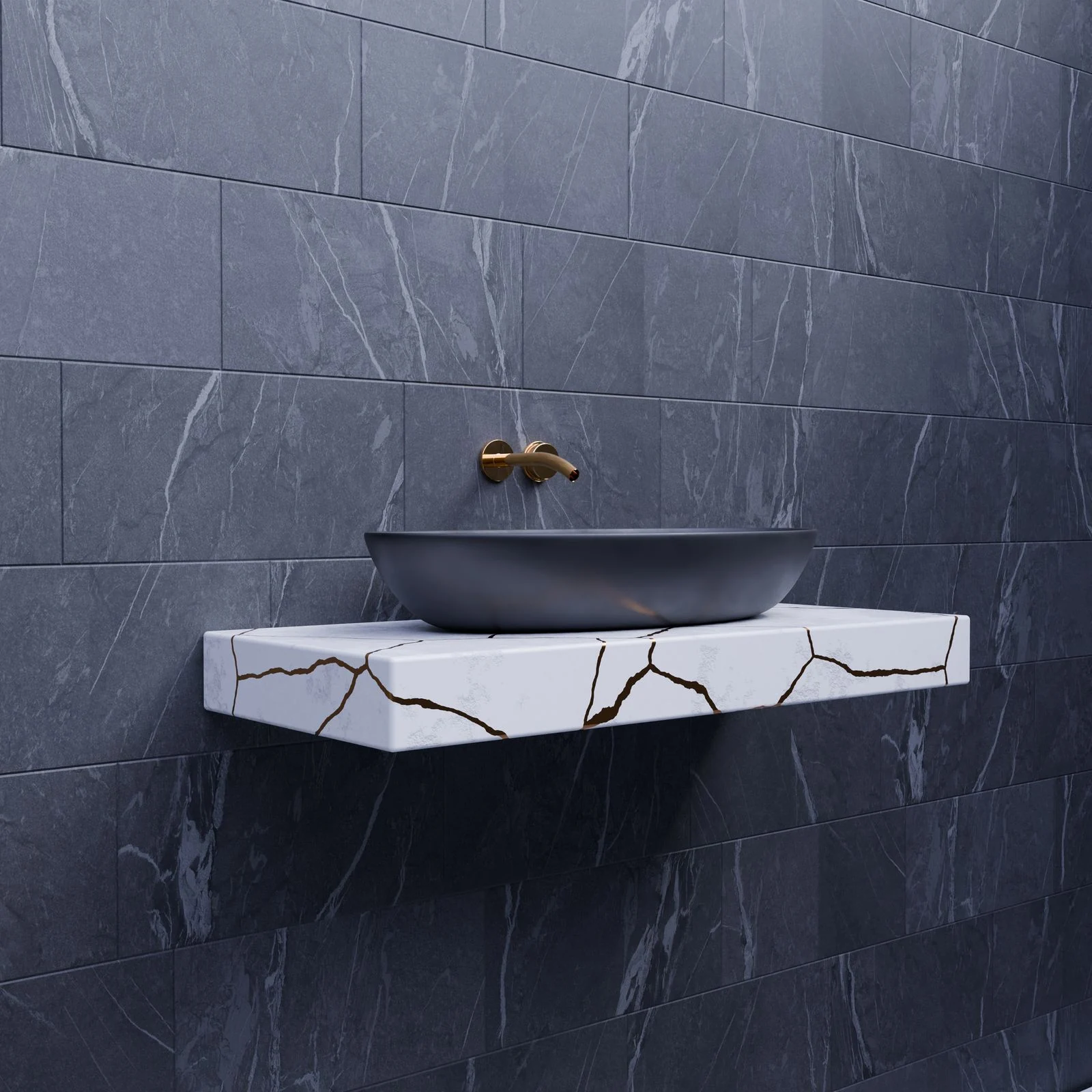 Wall-mounted bathroom basin