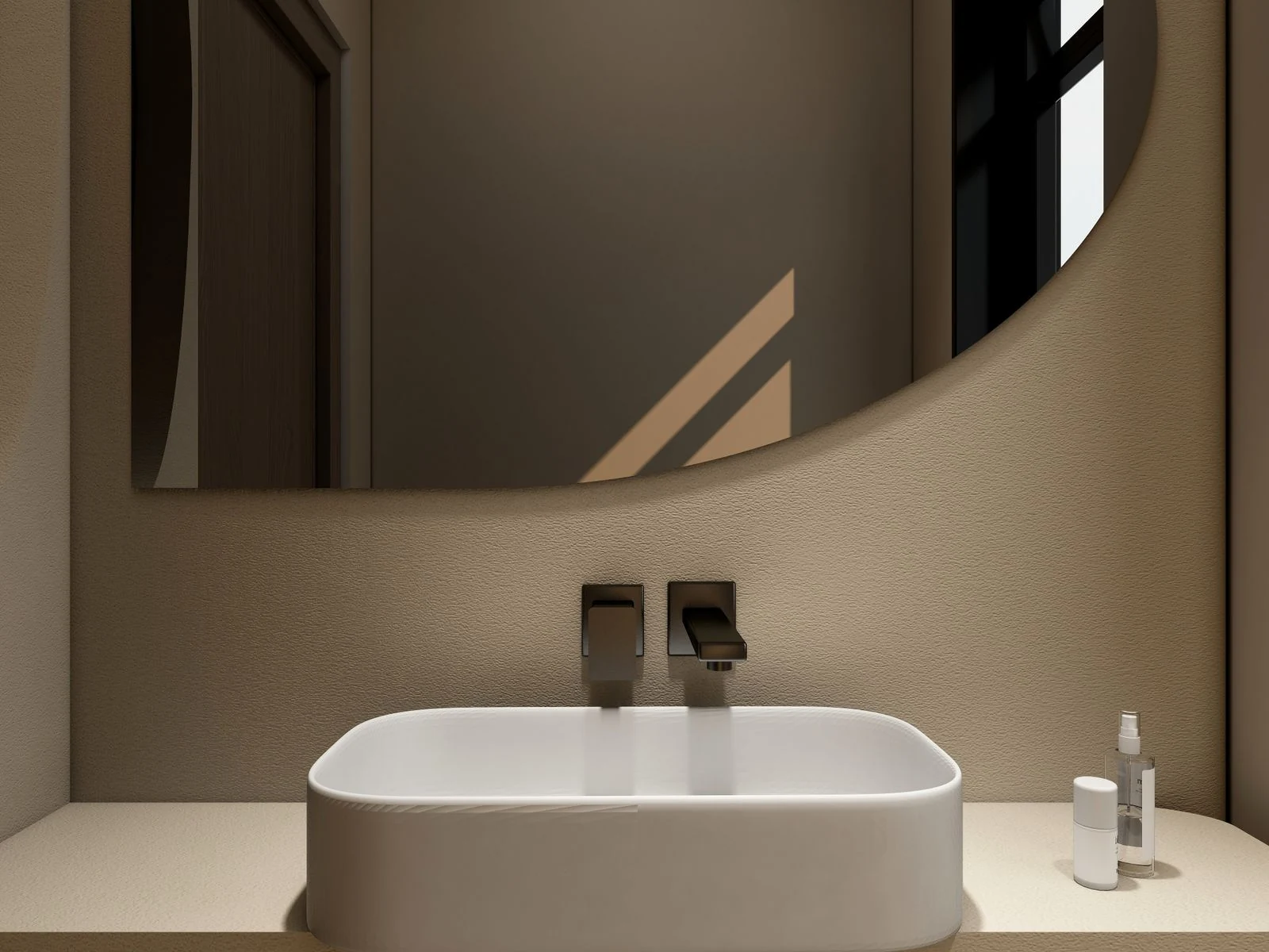Countertop basin and bathroom tap