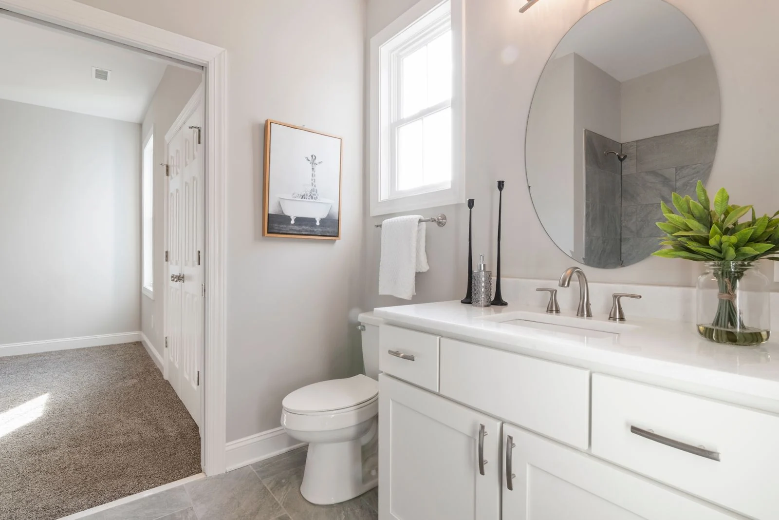 Bathroom vanity and storage drawers